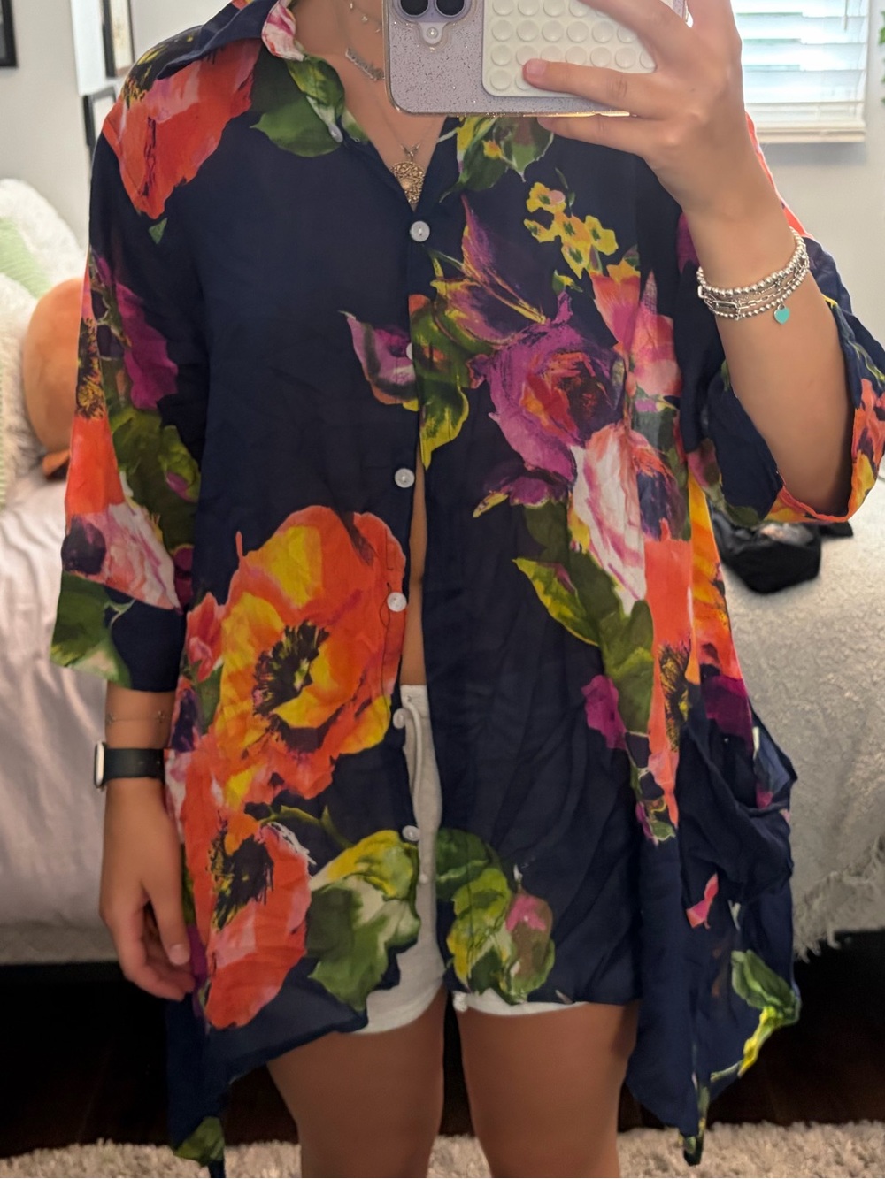 Orange Fashion Village colourful print blouse